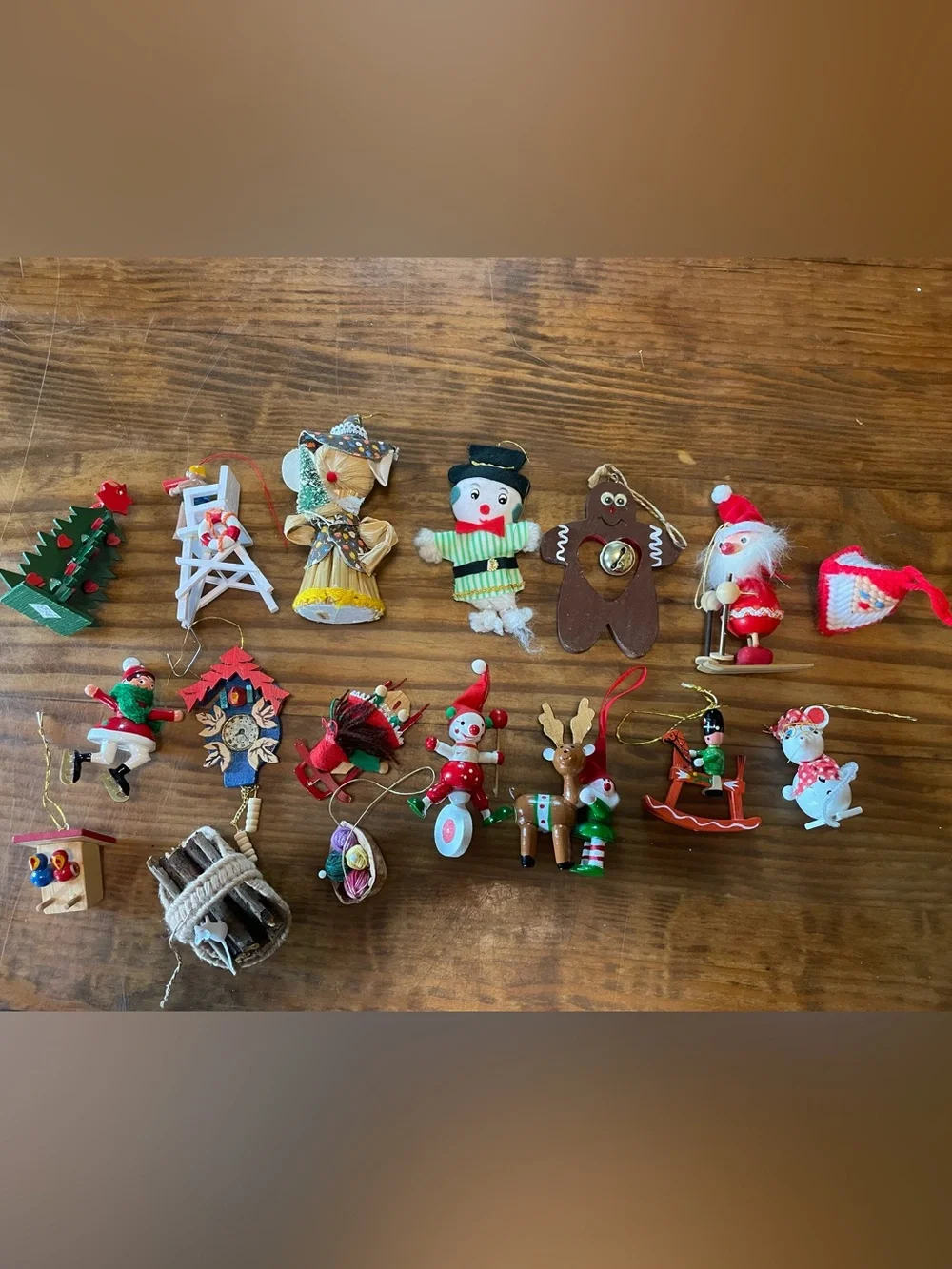 Large Mixed Lot Vintage Christmas Ornaments Rare wooden Japan etc. holiday decor